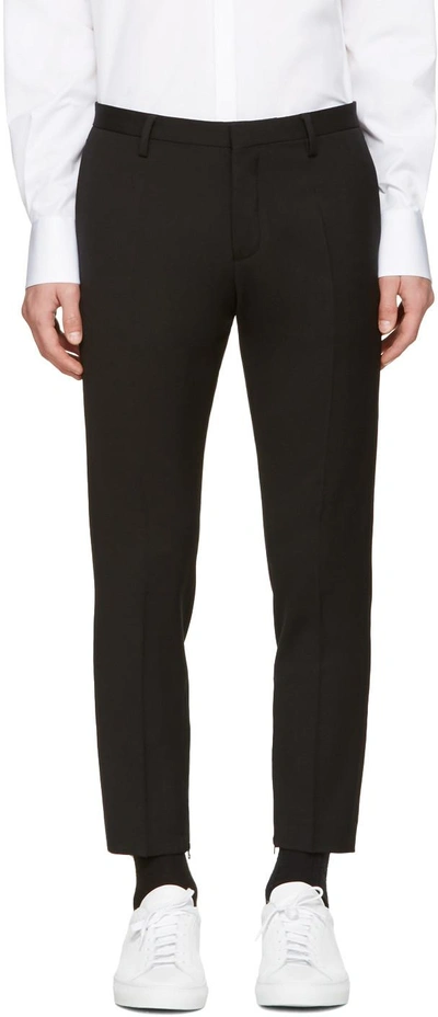 Shop Dsquared2 Black Skinny Dan Zip Trousers