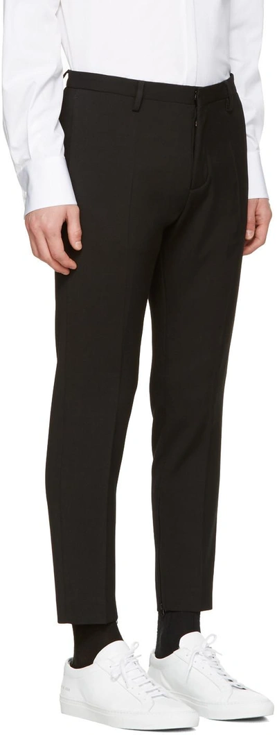 Shop Dsquared2 Black Skinny Dan Zip Trousers