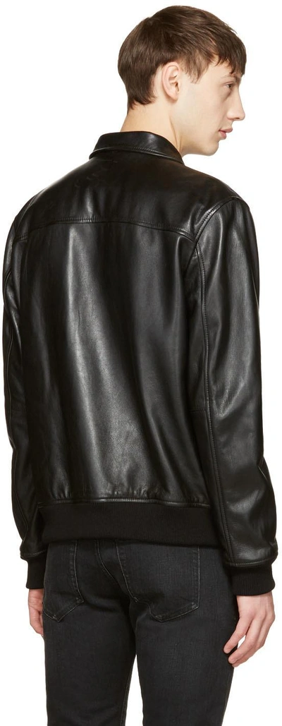 Shop Dsquared2 Black Leather Jacket