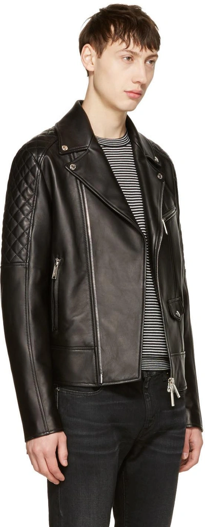 Shop Dsquared2 Black Classic Leather Jacket