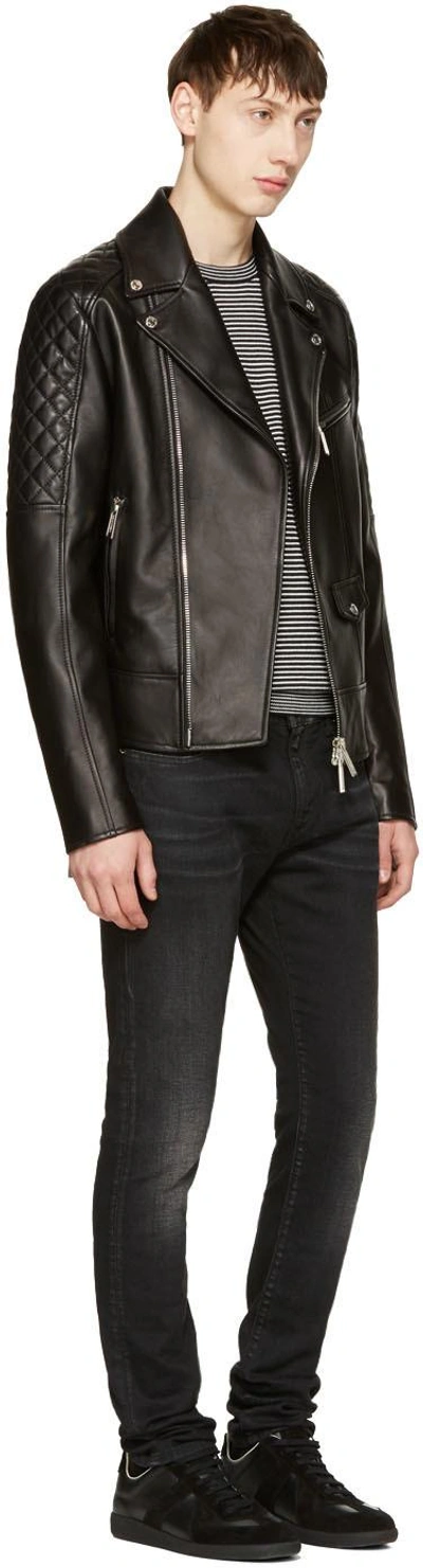 Shop Dsquared2 Black Classic Leather Jacket