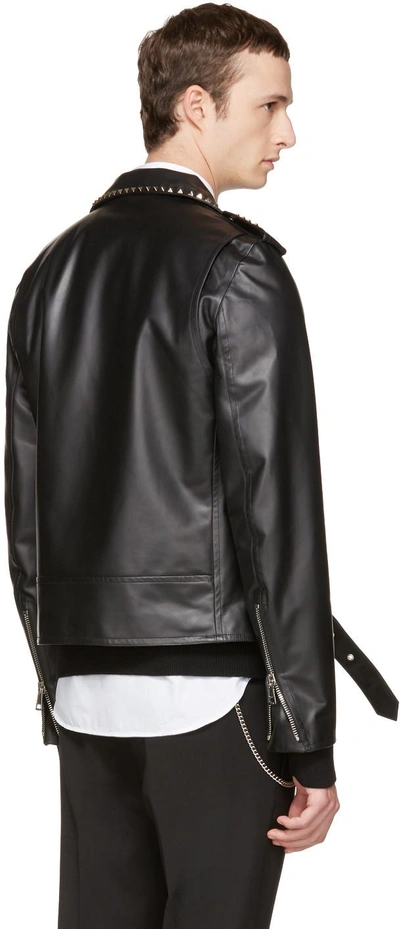 Shop Valentino Black 'rockstud Untitled' 20 Leather Jacket