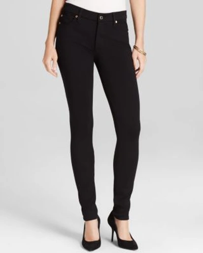 Shop 7 For All Mankind Jeans - Double Knit High Waist Skinny In Black