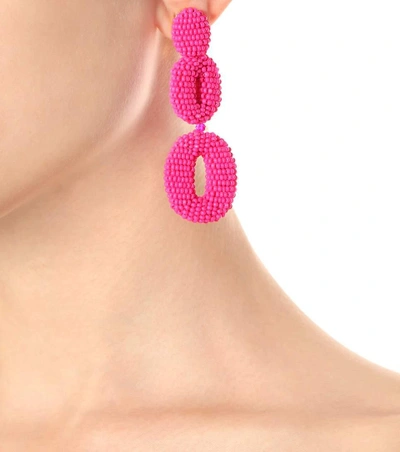 Shop Oscar De La Renta Beaded Clip-on Earrings In Female
