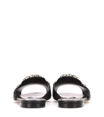 Shop Dolce & Gabbana Crystal Embellished Slides In Black