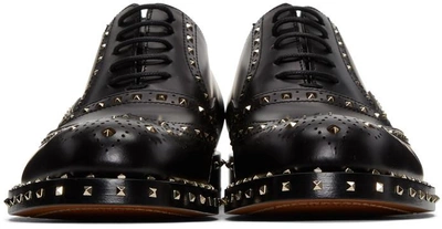 Shop Valentino Black  Garavani Rockstud Brogues In 0no Black