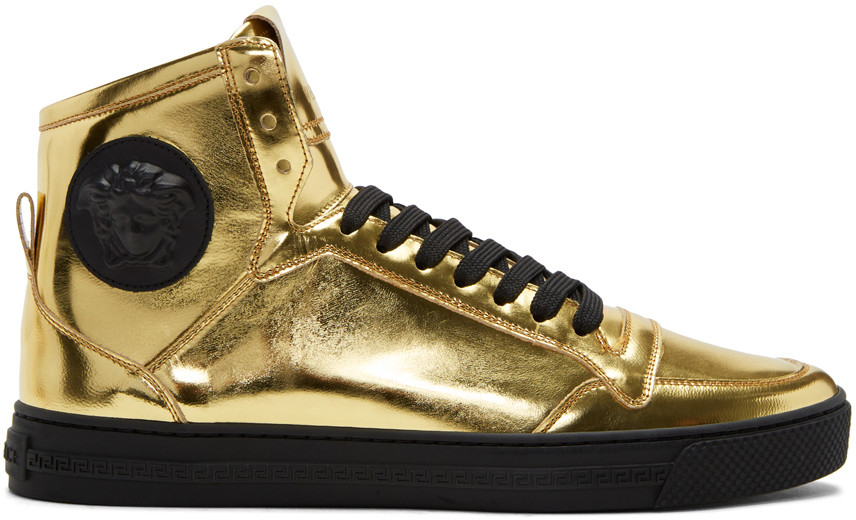 versace gold shoes