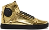 Versace Gold Medusa High-top Sneakers In Metallic