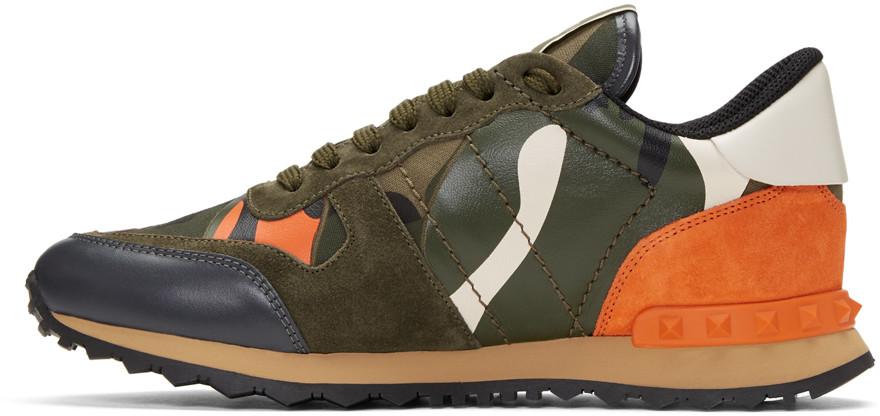 valentino orange camo sneakers