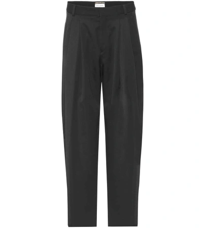 Saint Laurent Wool High-waisted Trousers In Black