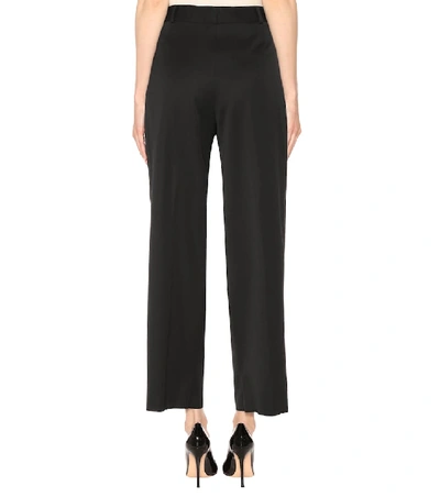Shop Saint Laurent Wool High-waisted Trousers In Black