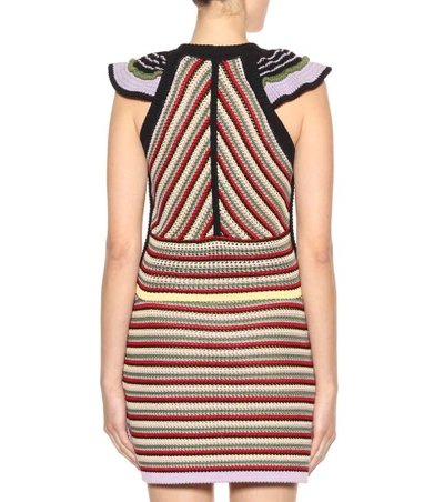 Shop Alexa Chung Striped Cotton Top In Multicoloured