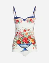 DOLCE & GABBANA ONE-PIECE PRINTED BALCONETTE SWIMSUIT,O9A12JFPGOEHAD22