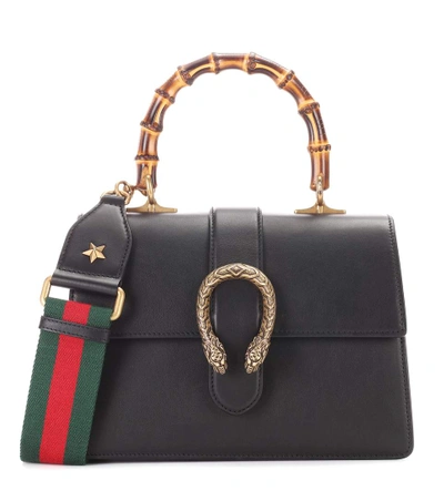 Shop Gucci Dionysus Medium Leather Shoulder Bag In Black
