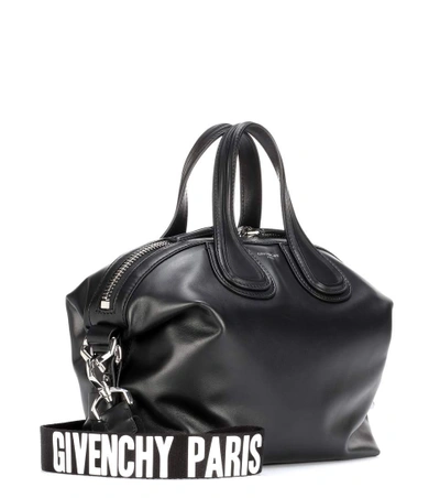Shop Givenchy Nightingale Small Leather Tote In Llack