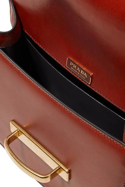 Shop Prada Pionnière Two-tone Leather Shoulder Bag