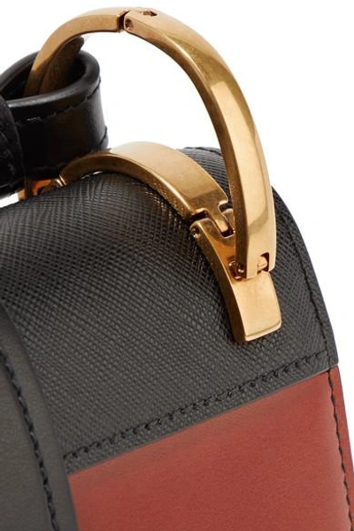 Shop Prada Pionnière Two-tone Leather Shoulder Bag