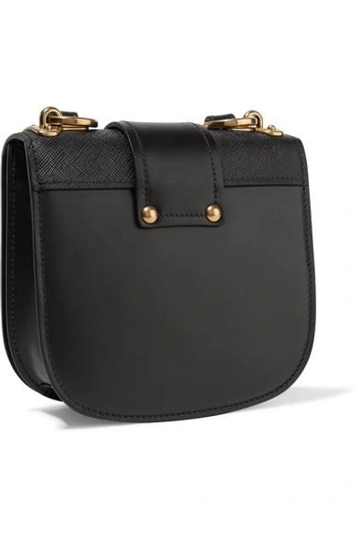 Shop Prada Pionnière Leather Shoulder Bag In Black