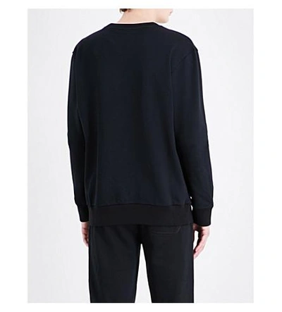 Shop Lanvin Graphic-printed Cotton-jersey Sweatshirt In Black