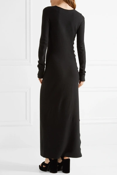 Shop The Row Miel Lace-up Stretch-wool Maxi Dress