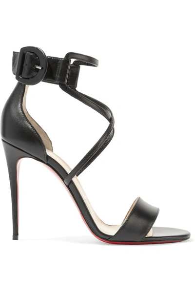 Christian Louboutin Choca 100 Black Leather Sandal