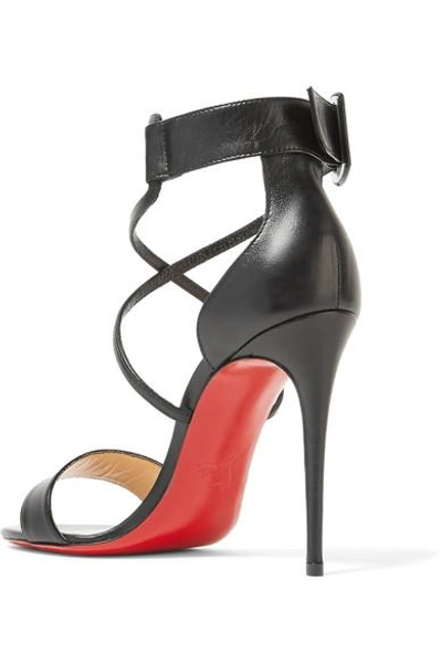Shop Christian Louboutin Choca 100 Leather Sandals In Black