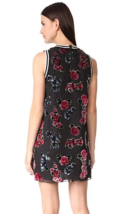 Shop Anna Sui Rose Shift Dress In Black Multi