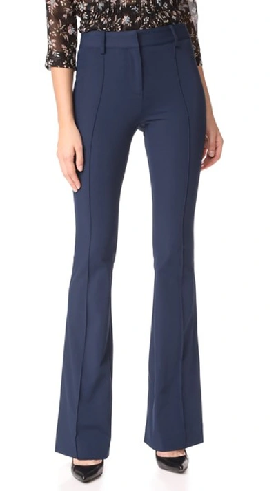 Veronica Beard Hibiscus Flare Trousers In Navy