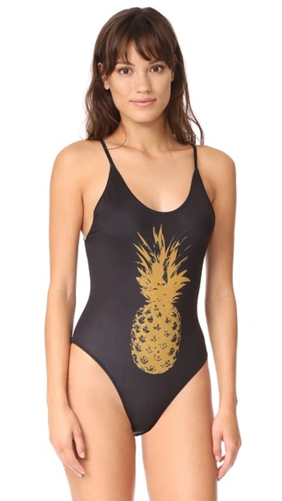 Chaser Golden Pineapple One Piece In Black