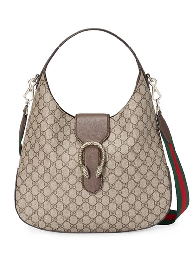 Shop Gucci Gg Supreme Dionysus中号水饺包 - 裸色与中性色