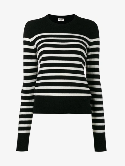 Shop Saint Laurent Black Striped Jumper