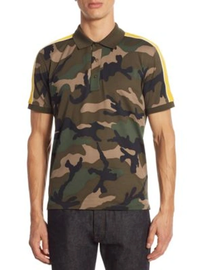 Shop Valentino Regular-fit Camouflage Polo In Army