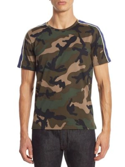 Valentino Camouflage Crewneck Tee In Army