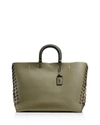 COACH 1941 Rogue Tote with Coach Link Leather Detail in Glove Calf Leather,2594982STEELBLUEMULTI/SILVER