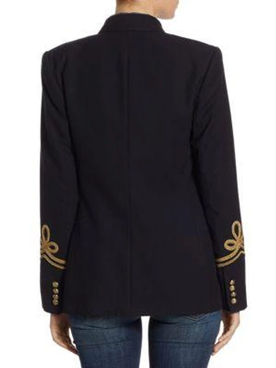 Shop Polo Ralph Lauren Double-breasted Military Jacket In Blue