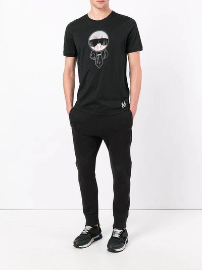 Shop Fendi Karlito Motif T-shirt In Black