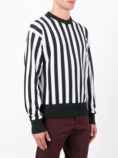 Shop Ami Alexandre Mattiussi Crewneck Striped Sweater In Black