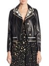 RED VALENTINO Star Patch Leather Jacket