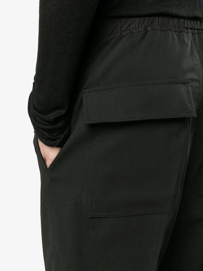 Shop Rick Owens Cropped Drop Crotch Tailored Trousers In Black