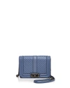 Rebecca Minkoff Love Chevron Quilt Small Leather Crossbody In Azure