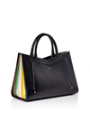 SARA BATTAGLIA Rainbow Leather Tote,2433154BLACKMULTI/SILVER