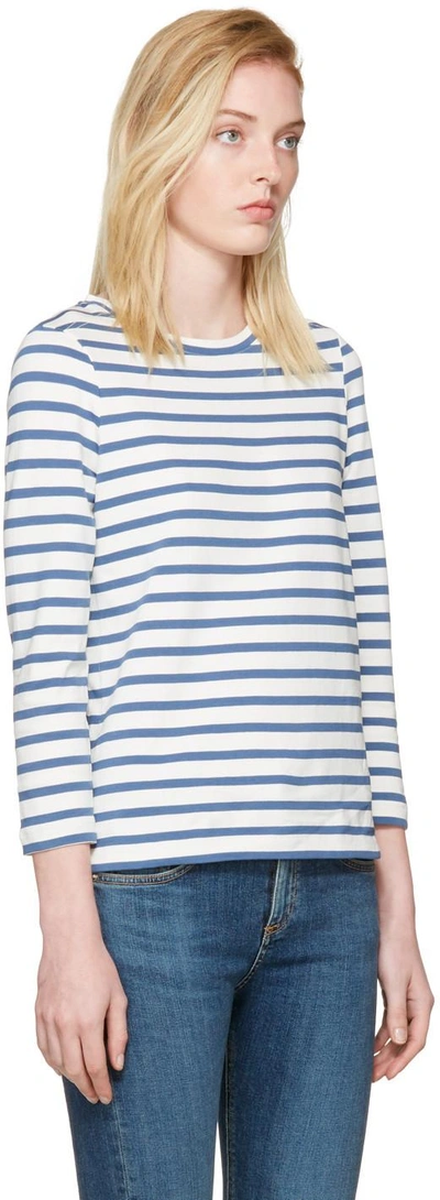 Shop Apc Blue Striped Dream T-shirt