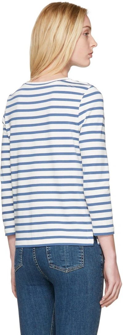 Shop Apc Blue Striped Dream T-shirt