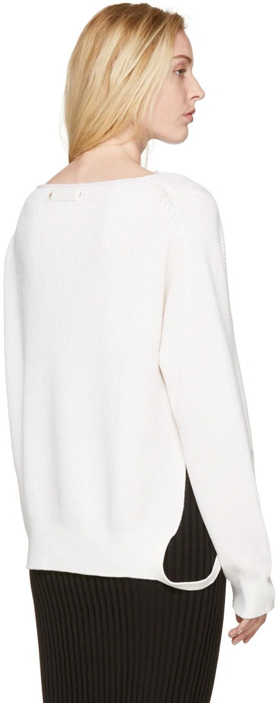 Shop Helmut Lang Ivory Side Strap Sweater