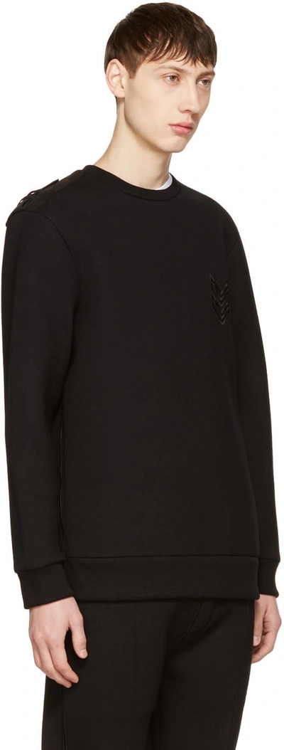 Shop Neil Barrett Black Neoprene Military Sweatshirt In 01 Black