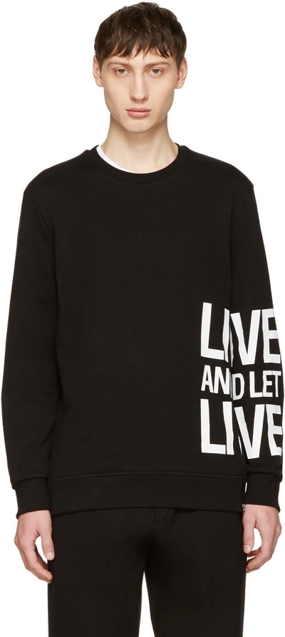 Shop Neil Barrett Black Live And Let Live Sweatshirt In 524 Black
