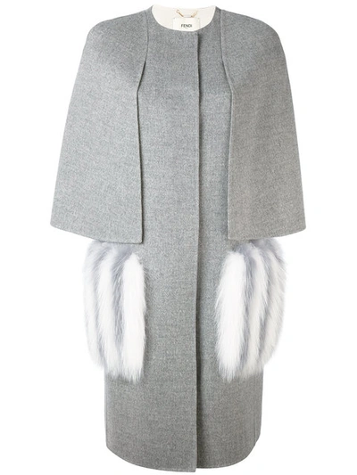 Fendi Structured Coat In Grey