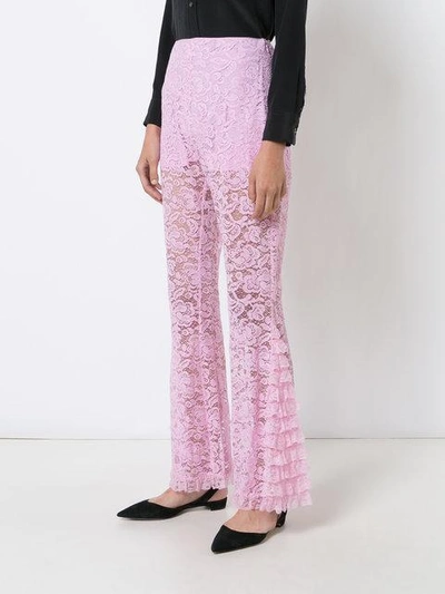 Shop Givenchy Flared Lace Trousers In Pink