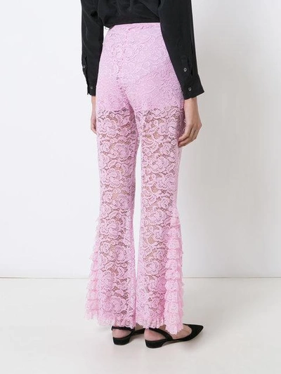 Shop Givenchy Flared Lace Trousers In Pink