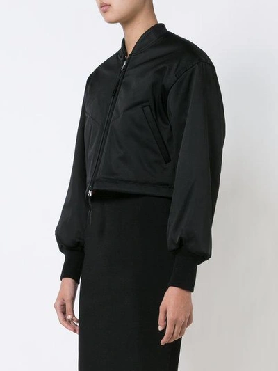 Shop Alexander Wang T T By Alexander Wang Short Bomber Jacket - Black